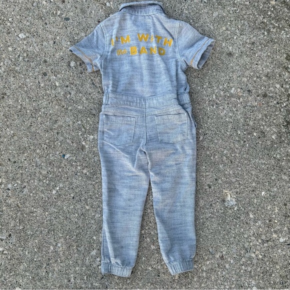 Genuine Kids OshKosh Denim Jumpsuit Coverall “I’m With the Band” 4T Toddler - Picture 2 of 12